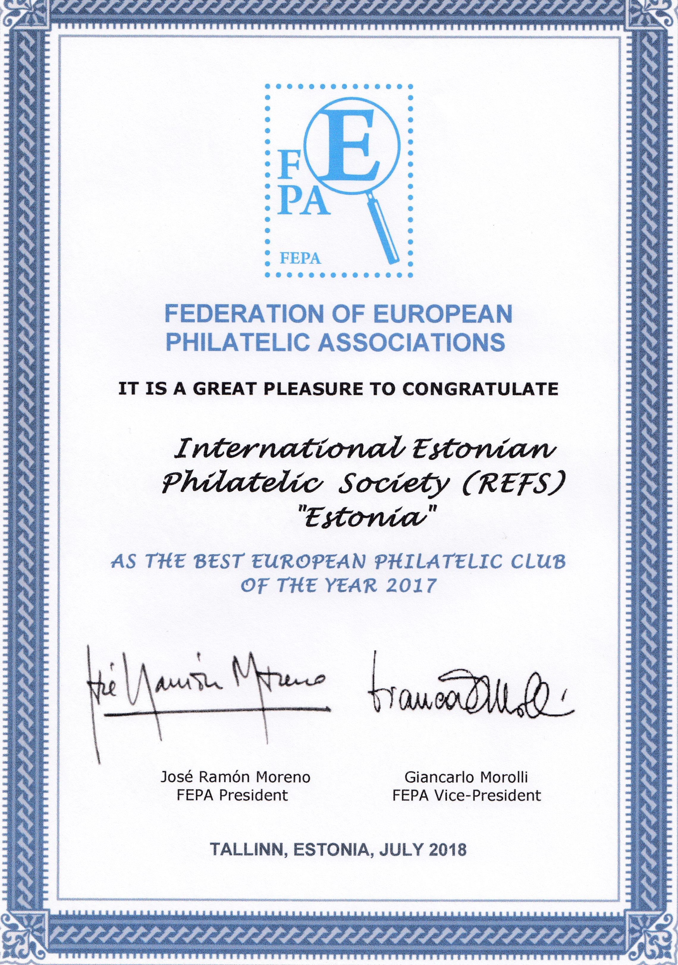 FEPA Certificate 2017